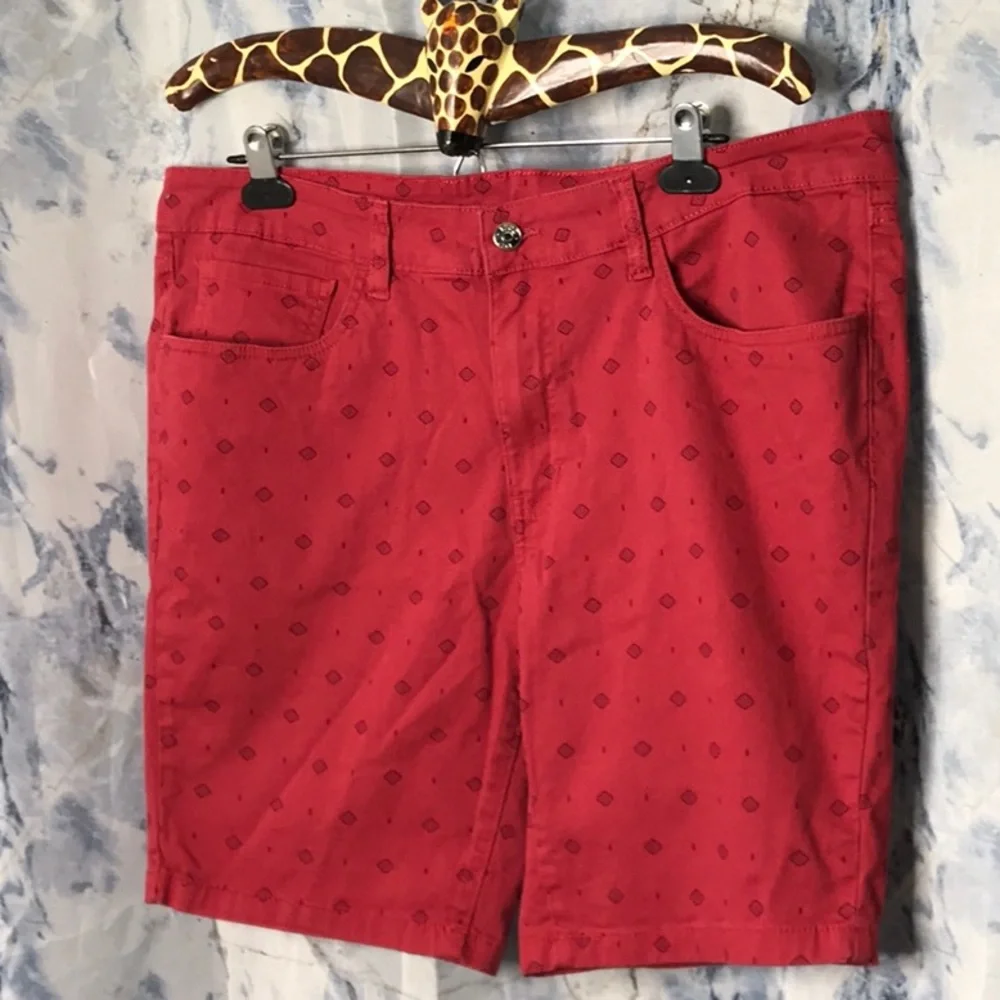 Izod men's slim fit shorts stretch zipper pockets soft feel Flat Front Waist 38
